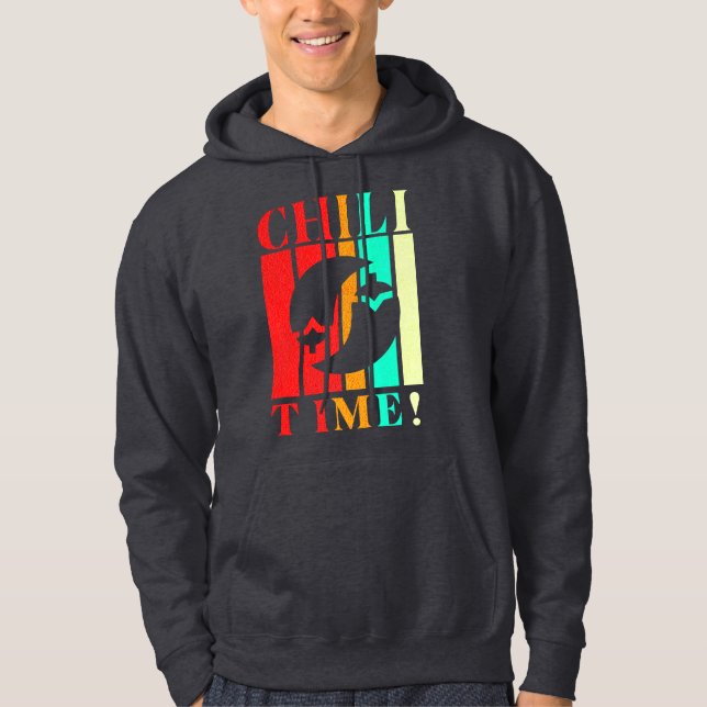 Chili-Zeitstreifen Hoodie (Vorderseite)