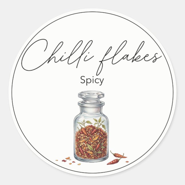 Chiliflocken Runder Aufkleber (Vorderseite)