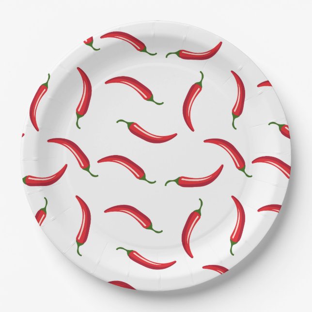 Chilipeppar Pappteller (Vorderseite)