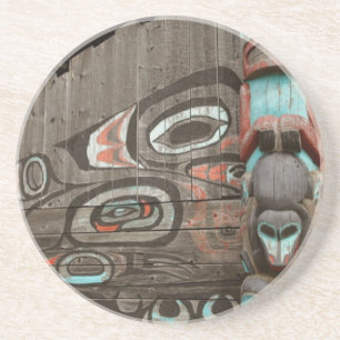 Chilkat Stammes- Haus Sandstein Untersetzer