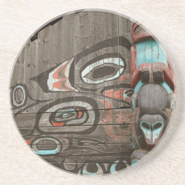 Chilkat Stammes- Haus Sandstein Untersetzer (Vorne)