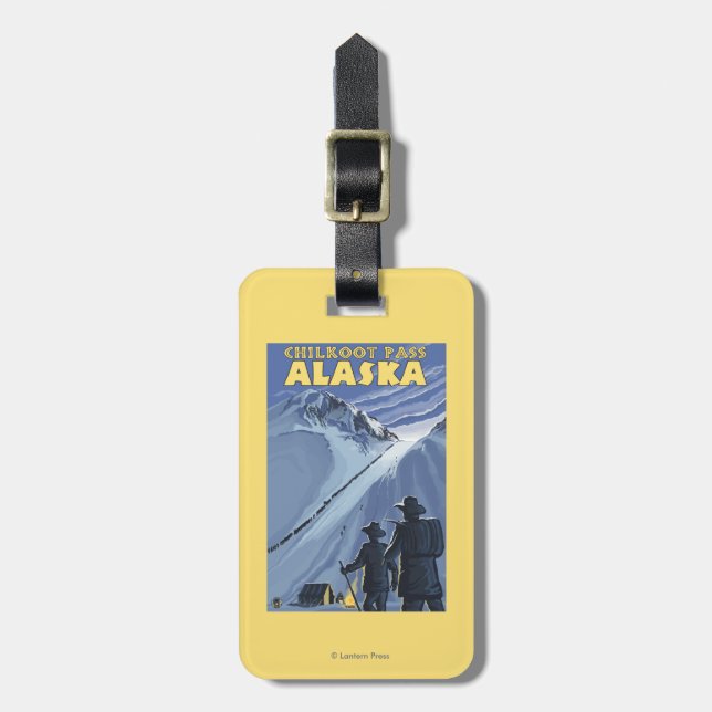 Chilkoot Durchlauf, Alaska-Goldschürfer Gepäckanhänger (Vorderseite vertikal)