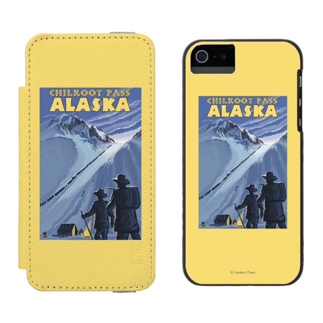 Chilkoot Durchlauf, Alaska-Goldschürfer Incipio iPhone Geldbeutel-Hülle (Seite an Seite)