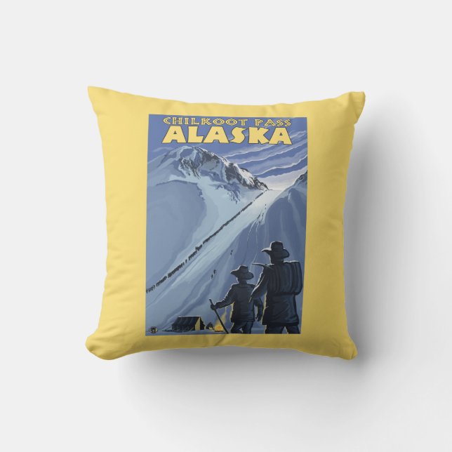 Chilkoot Durchlauf, Alaska-Goldschürfer Kissen (Vorderseite)