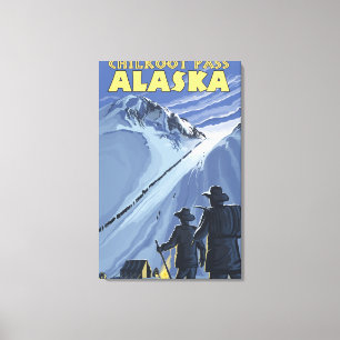 Chilkoot Durchlauf, Alaska-Goldschürfer Leinwanddruck