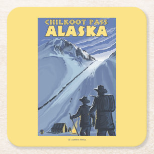 Chilkoot Durchlauf, Alaska-Goldschürfer Rechteckiger Pappuntersetzer
