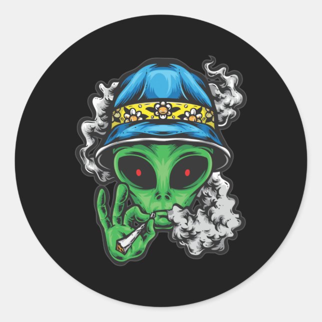 Chill Alien Runder Aufkleber (Vorderseite)