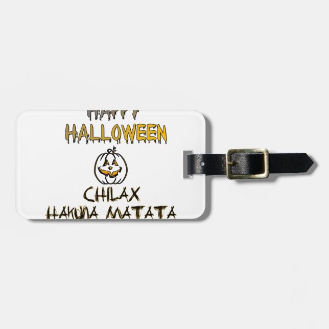 Chill and Relax Happy Halloween Collection Gepäckanhänger (Vorderseite horizontal)