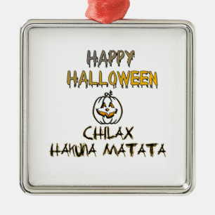 Chill and Relax Happy Halloween Collection Silbernes Ornament