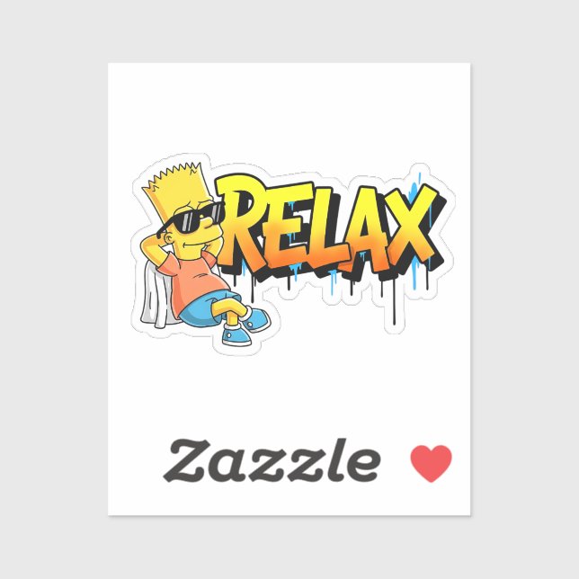 Chill Bart Relax Graffiti Urban Style Graphic Tee Aufkleber (Blatt)