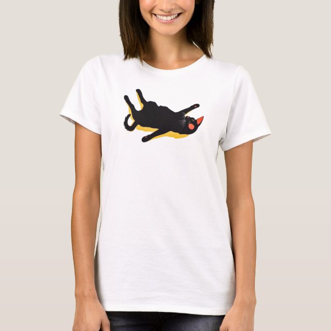 Chill Black Cat Lounges T-Shirt (Vorderseite)