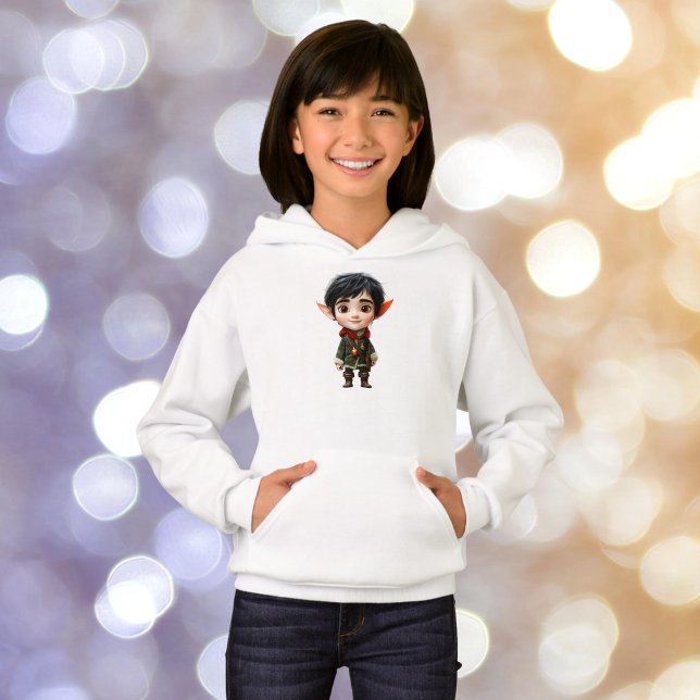 Chill Boy Christmas Elf Girl's Hoodie (Von Creator hochgeladen)