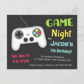 Chill Boys Video Game Night Birthday Party Einladung
