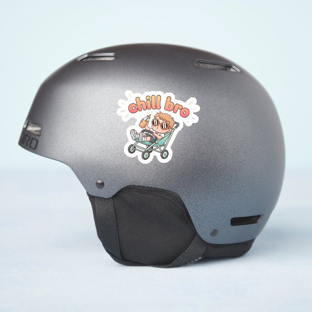 Chill Bro Funny Baby Sticker – Cool Toddler in Str (Helmseite)