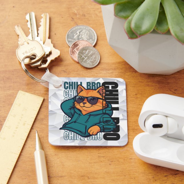 Chill Bro Katze Schlüsselanhänger (Schreibtisch)