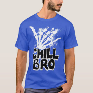 Chill Bro Skeleton Hand Gesture Grunge Rock Punk T-Shirt