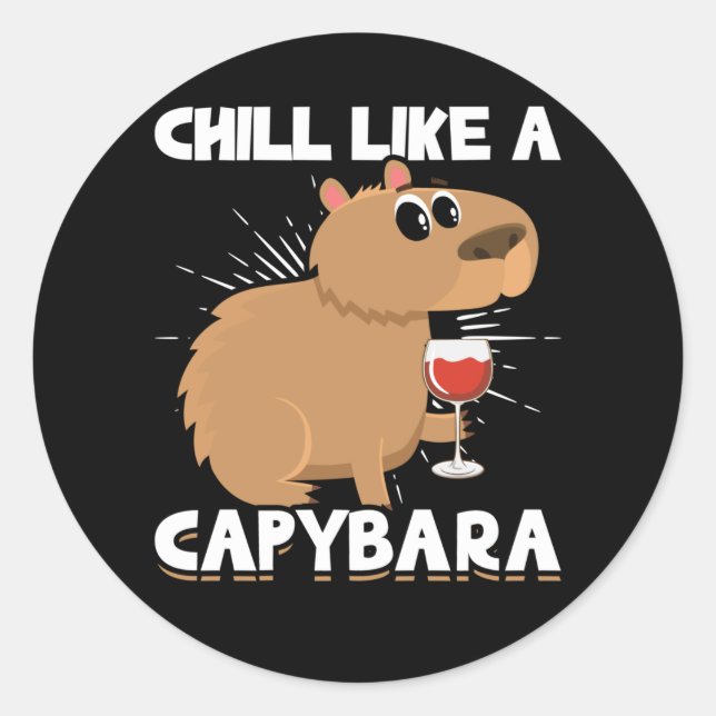 Chill Capybara Süße Tier Lover Runder Aufkleber (Vorderseite)