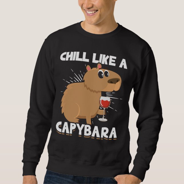 Chill Capybara Süße Tier Lover Sweatshirt (Vorderseite)