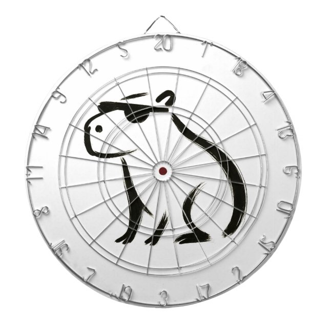 Chill Capybara - Tintenbrush Design Dartscheibe (vorne)