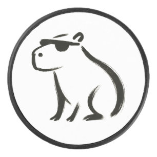 Chill Capybara - Tintenbrush Design Eishockey Puck