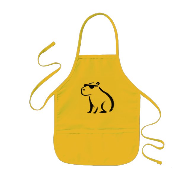 Chill Capybara – Tote-Tasche mit Tuschpinsel-Desig Kinderschürze (Vorne)