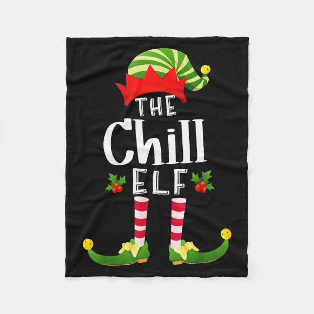 Chill Christmas Elf Matching Pajama X-mas Party  Fleecedecke (Vorderseite)
