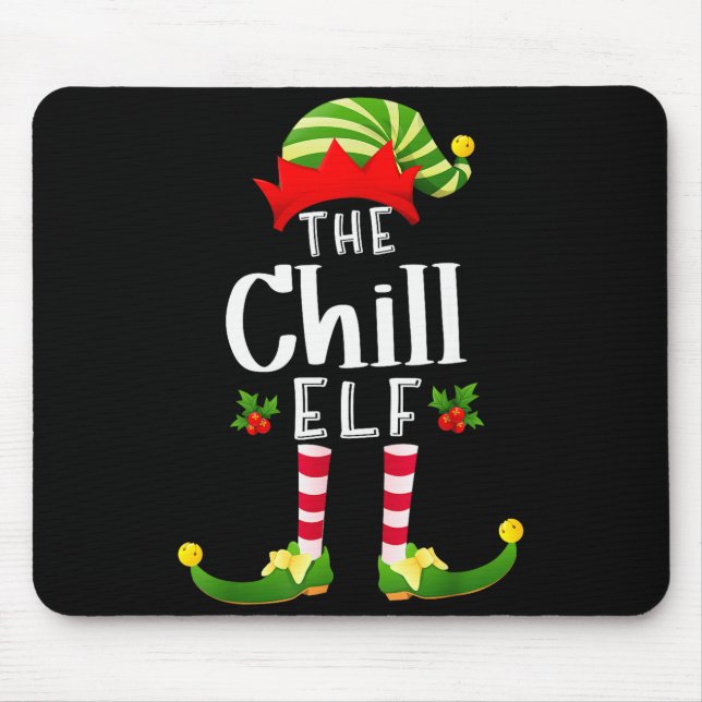 Chill Christmas Elf Matching Pajama X-mas Party  Mousepad (Vorne)