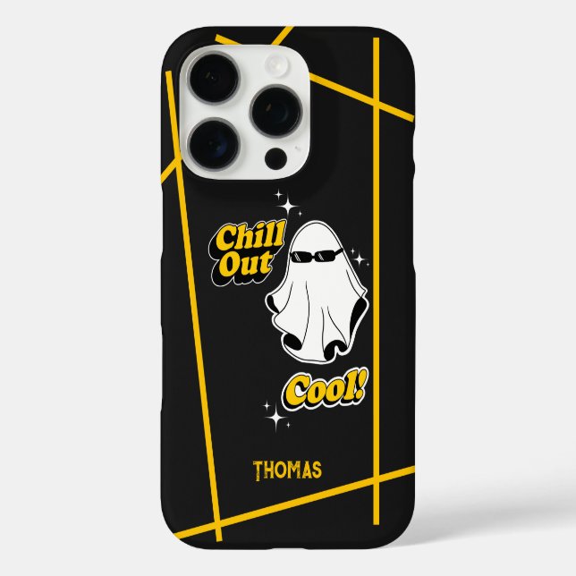 Chill Cool Ghost Sonnenbrille Anpassbar iPhone 16 Pro Hülle (Rückseite)