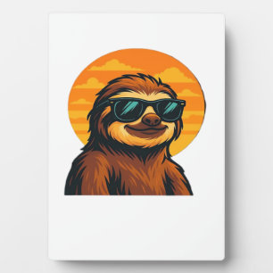 Chill Faultier mit Sonnenbrille - Retro-Sonnenunte Fotoplatte