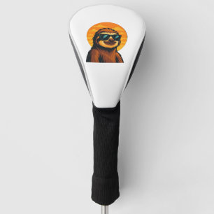 Chill Faultier mit Sonnenbrille - Retro Sonnenunte Golf Headcover