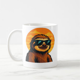 Chill Faultier mit Sonnenbrille - Retro Sonnenunte Kaffeetasse