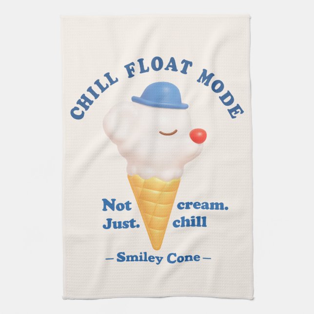 Chill Float Mode: Not Just Cream Dog Ice Cream Geschirrtuch (Vertikal)