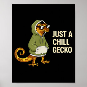 Chill Gecko Sonnenbrille Grafik Eidechse Illustrat Poster