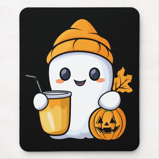 Chill Ghost Warme Kaffee Gemüter Fall Mousepad (Vorne)