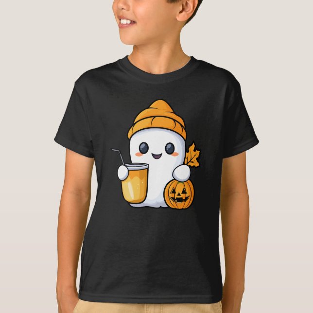 Chill Ghost Warme Kaffee Gemüter Fall T-Shirt (Vorderseite)
