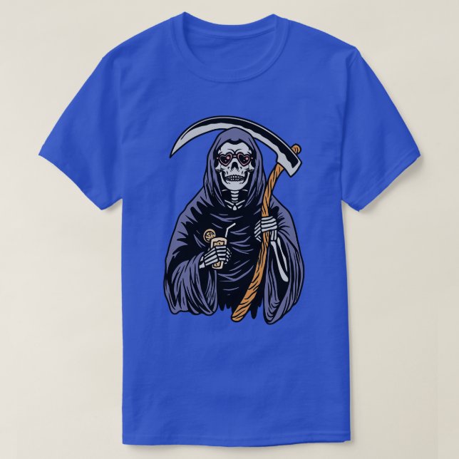 Chill Grim Sensenmann mit Lemonade T-Shirt (Design vorne)