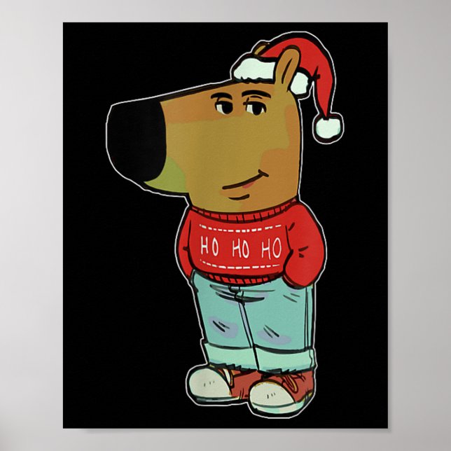Chill Guy Meme trägt hässlichen Weihnachtspullover Poster (Vorne)