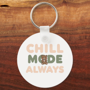 "Chill-Modus Immer" mit einem entspannten Faultier Schlüsselanhänger