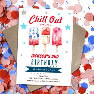 Chill Out Kids Summer Ice Pop 2. Geburtstag Einladung