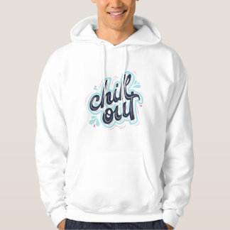 Chill Out Retro-Typografie Herren Grafik Kapuzenpu Hoodie