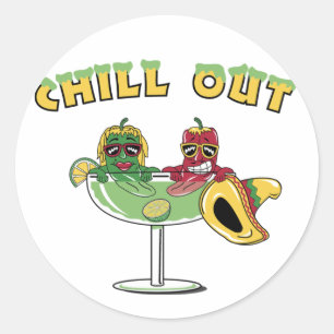 Chill Out Runder Aufkleber
