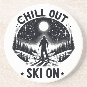 Chill out Ski on Getränkeuntersetzer