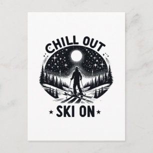 Chill out Ski on Postkarte