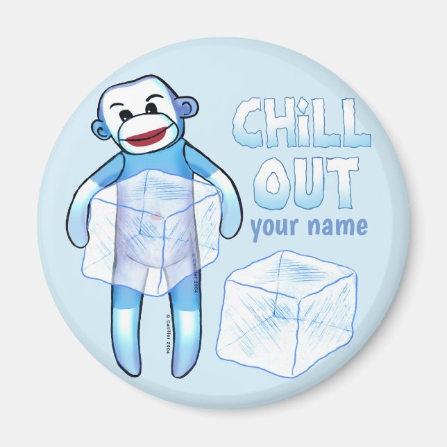 Chill Out Sock Monkey Magnet  (Vorne)