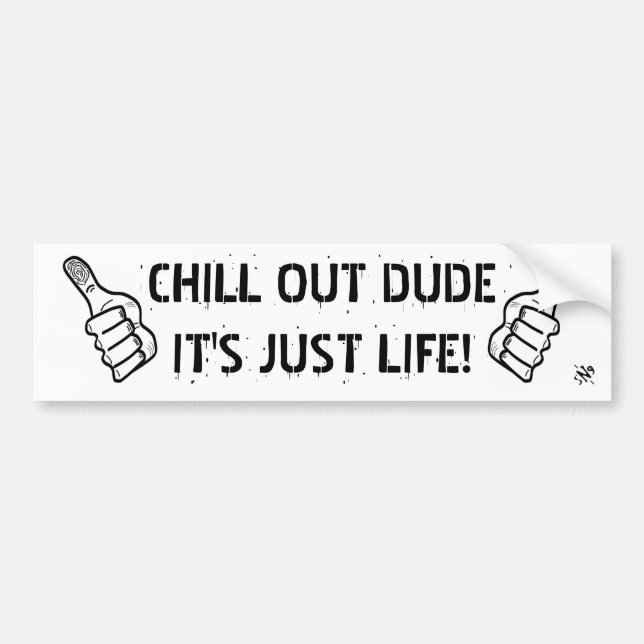 Chill out Typ ist es nur Leben! Autoaufkleber (Vorne)