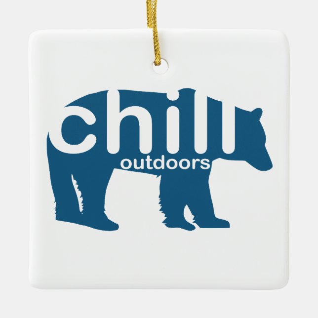Chill Outdoorbär Keramikornament (Vorderseite)