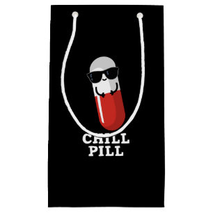 Chill Pill Funny Medicine Pun Dark BG Kleine Geschenktüte