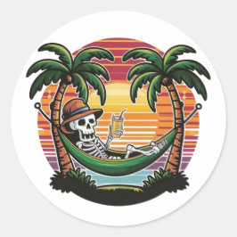 Chill Skeleton Beach Sticker 