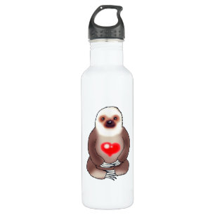 Chill Sloth mit leuchtendem Herzen Edelstahlflasche