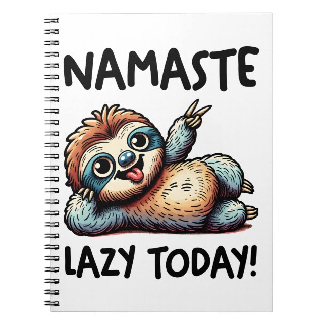 Chill Sloth Namaste Lazy Vibes Notizblock (Vorderseite)